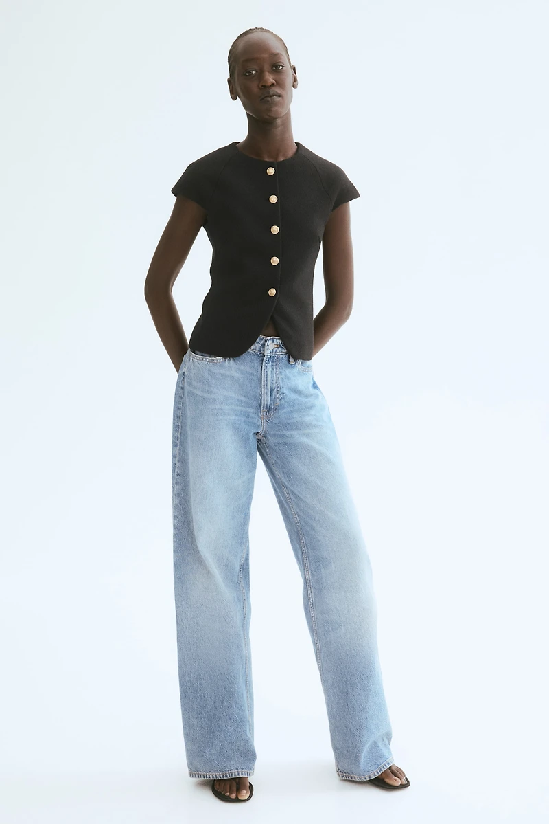 Button-Front Top
