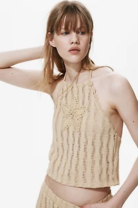 Crochet-Look Halterneck Top
