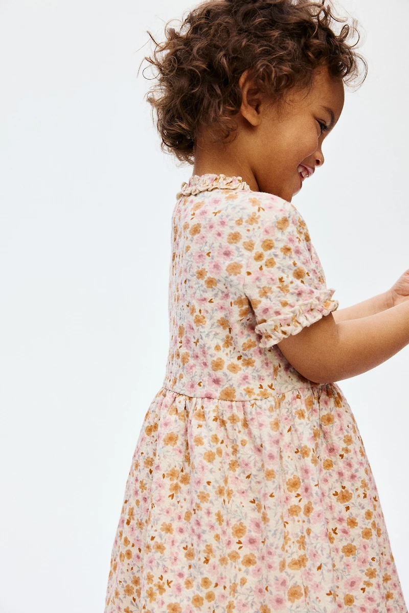 Ruffle-Trimmed Jacquard-Jersey Dress