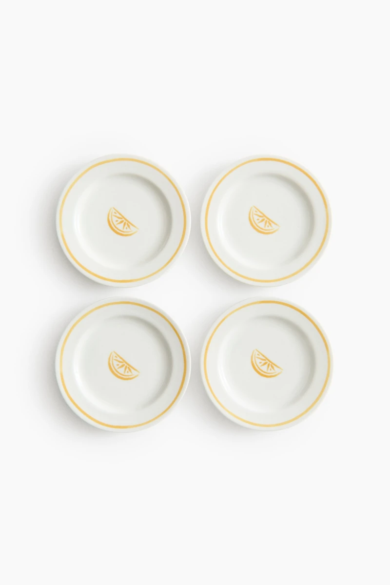 4-Pack Small Porcelain Plates