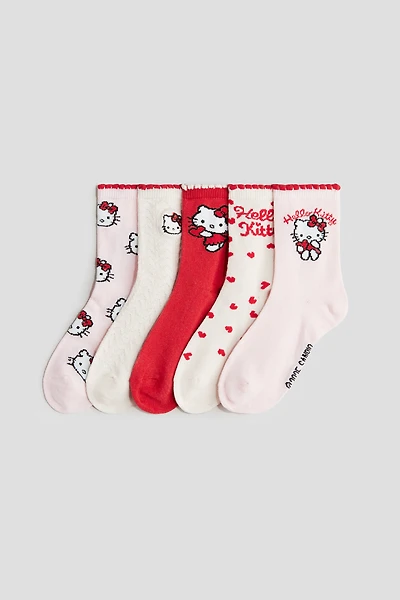 5-Pack Motif-Detail Socks