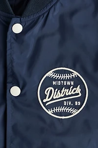 Motif-Detail Baseball Jacket