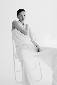 Pantalon texturé avec cordon de serrage