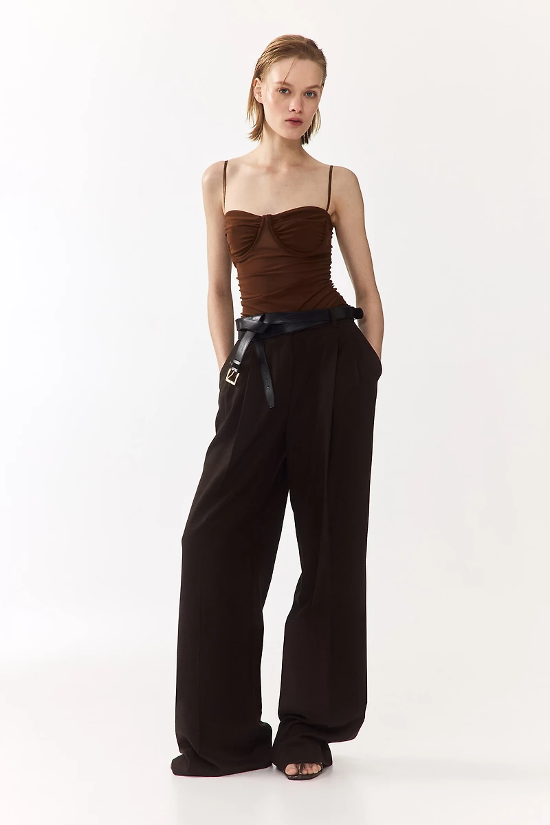 Ruched Mesh Top