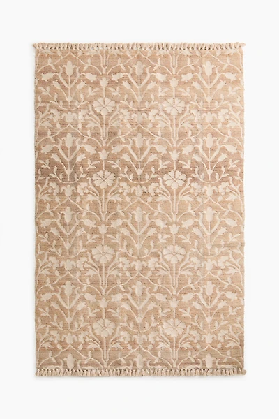 Large Floral Jute-Blend Rug