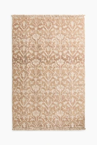 Large Floral Jute-Blend Rug