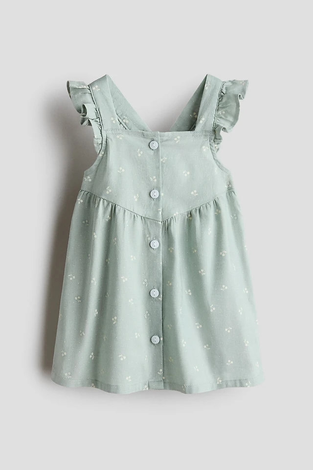 chinese dress ladies Mae Linen Blend Shirt Dress-Highland Green