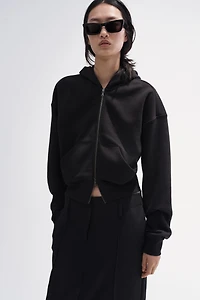 Hooded Cotton Sweatshirt Jacket