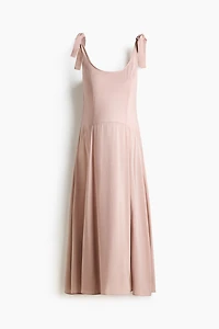 MAMA Nursing Dress with Tie-Top Shoulder Straps