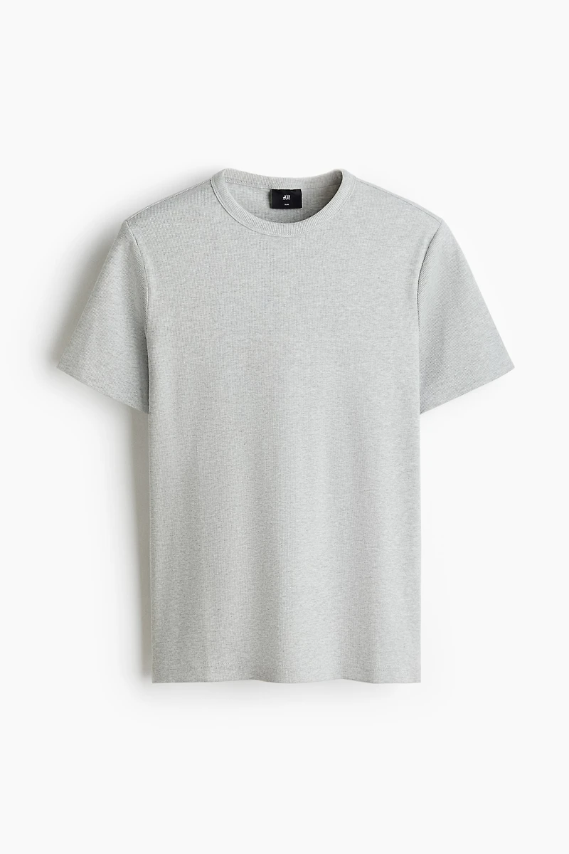Slim-Fit Ribbed T-Shirt
