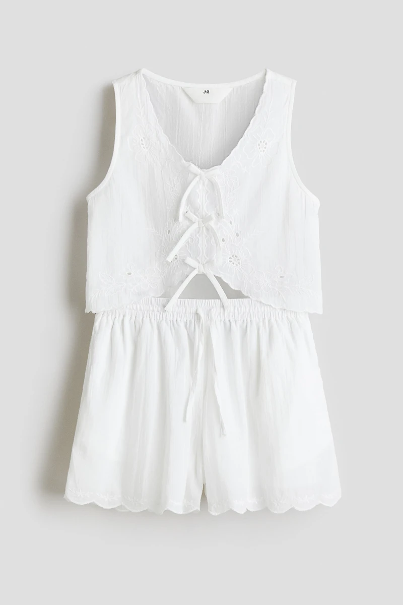 2-Piece Cotton Top and Shorts Set