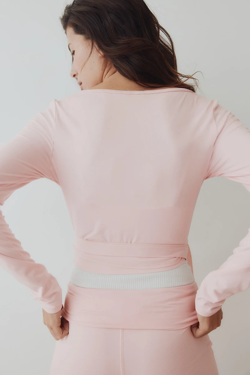 Brushed Jersey Wrap Top