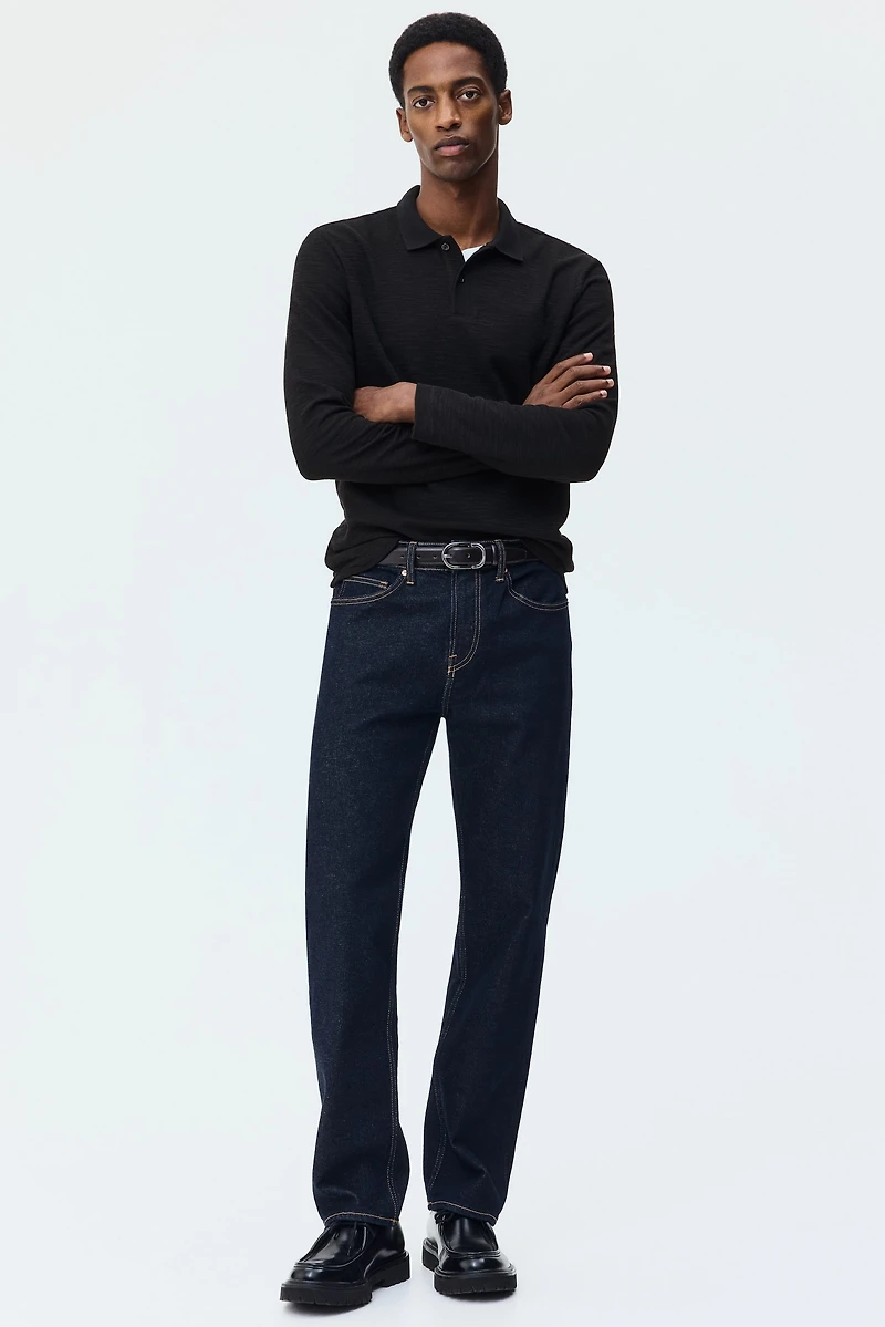 Slim-Fit Long-Sleeved Polo Shirt