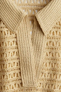Crochet-Look Pullover Shirt