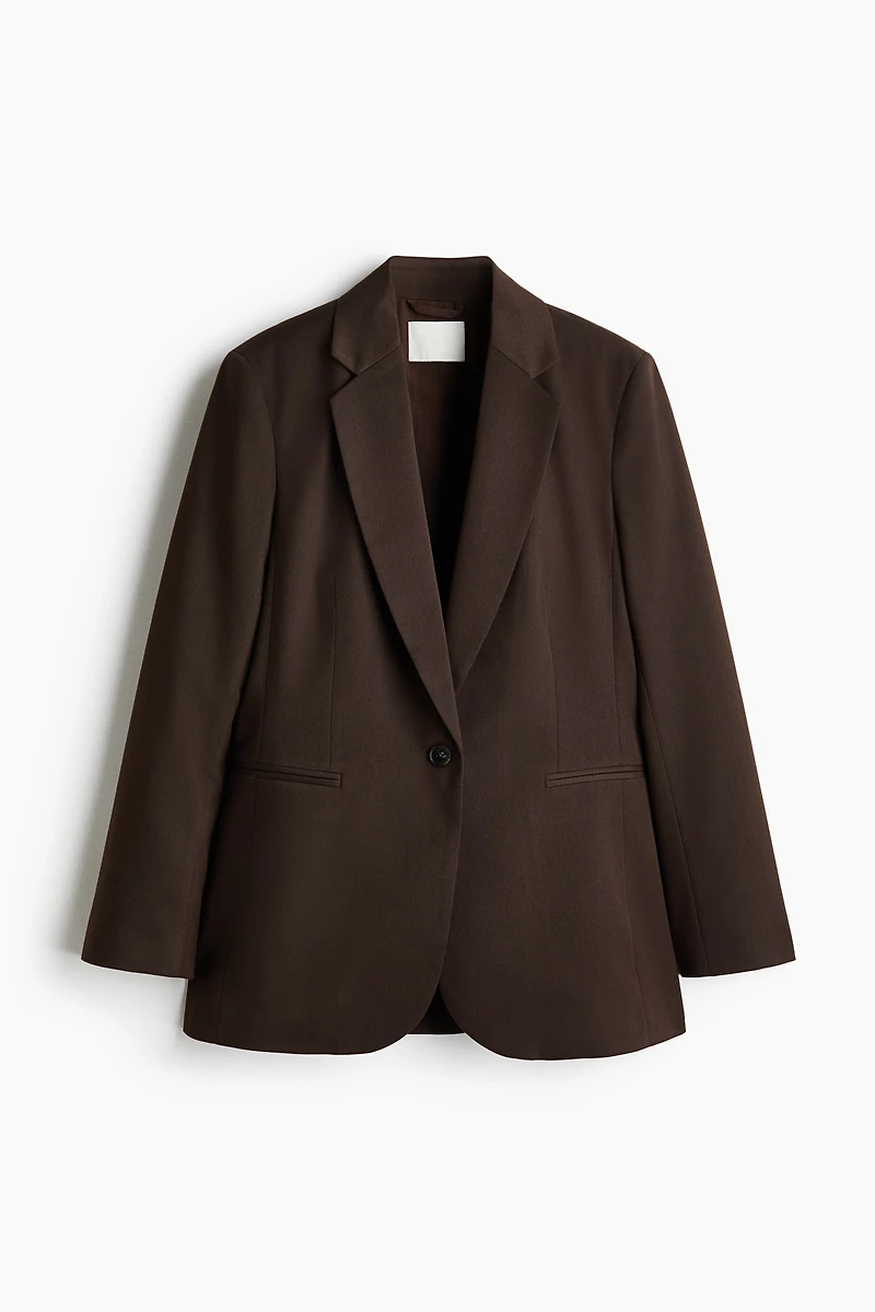 Single-Breasted Twill Blazer