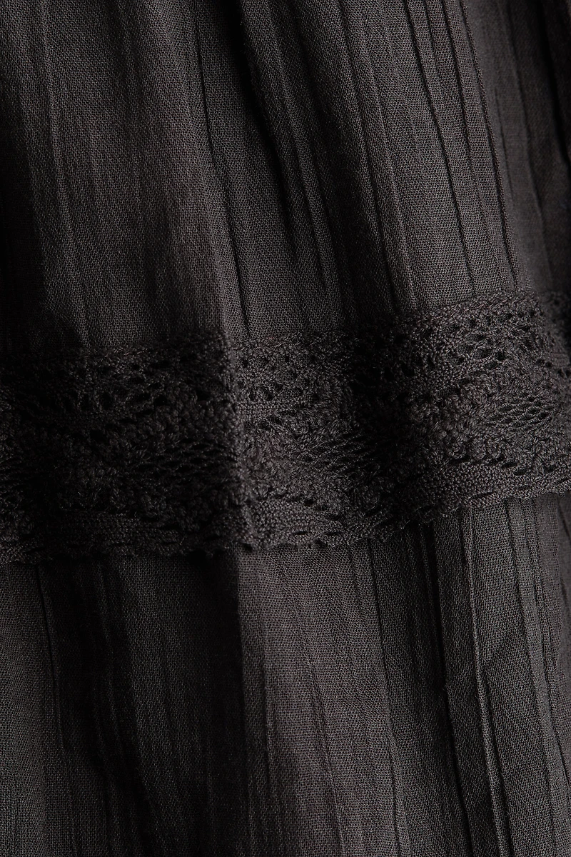 Lace-Trimmed Cotton Dress