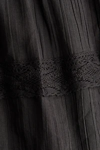 Lace-Trimmed Cotton Dress