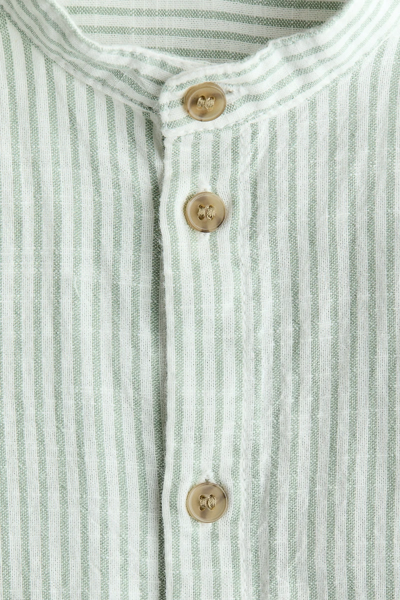 Cotton Band Collar Shirt