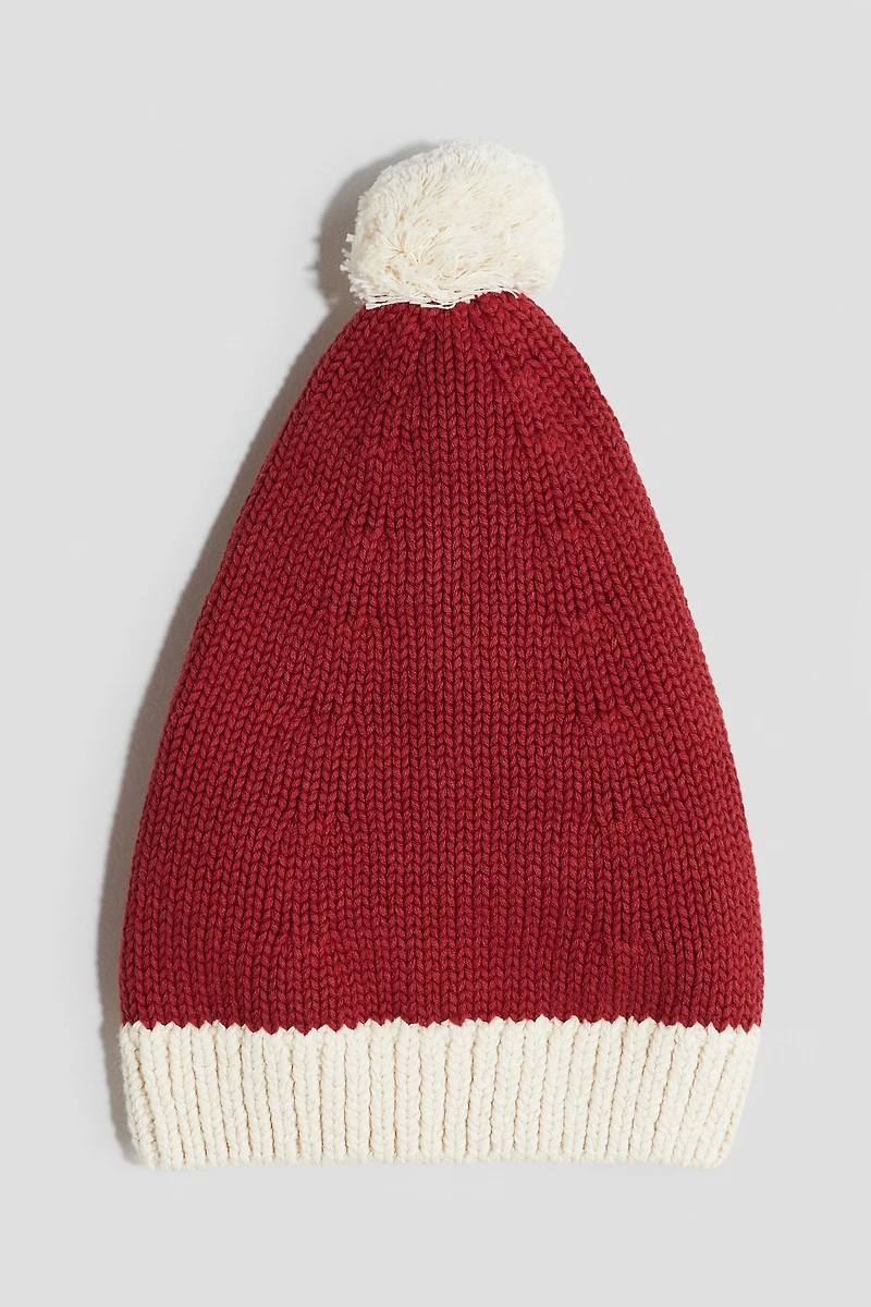 Fine-Knit Cotton Santa Hat