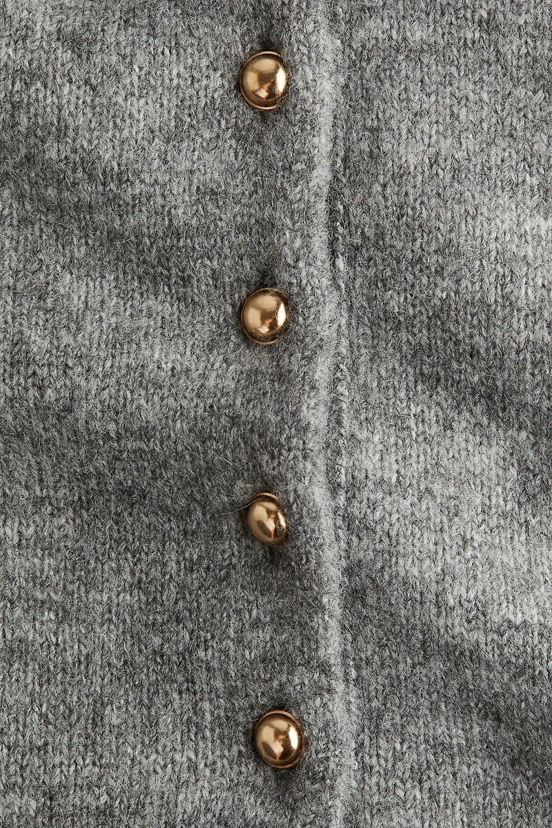 Sweater with Short Button Placket