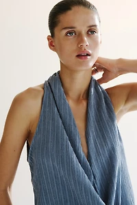 Crinkled Wrap Top