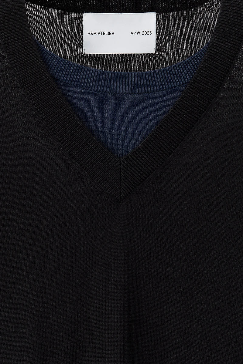 Chandail classique en tricot de laine fine