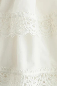 Lace-Trimmed Tiered Skirt