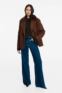 Caban avec col duveteux