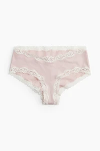 MAMA 3-Pack Lace-Trimmed Cotton Hipster Briefs