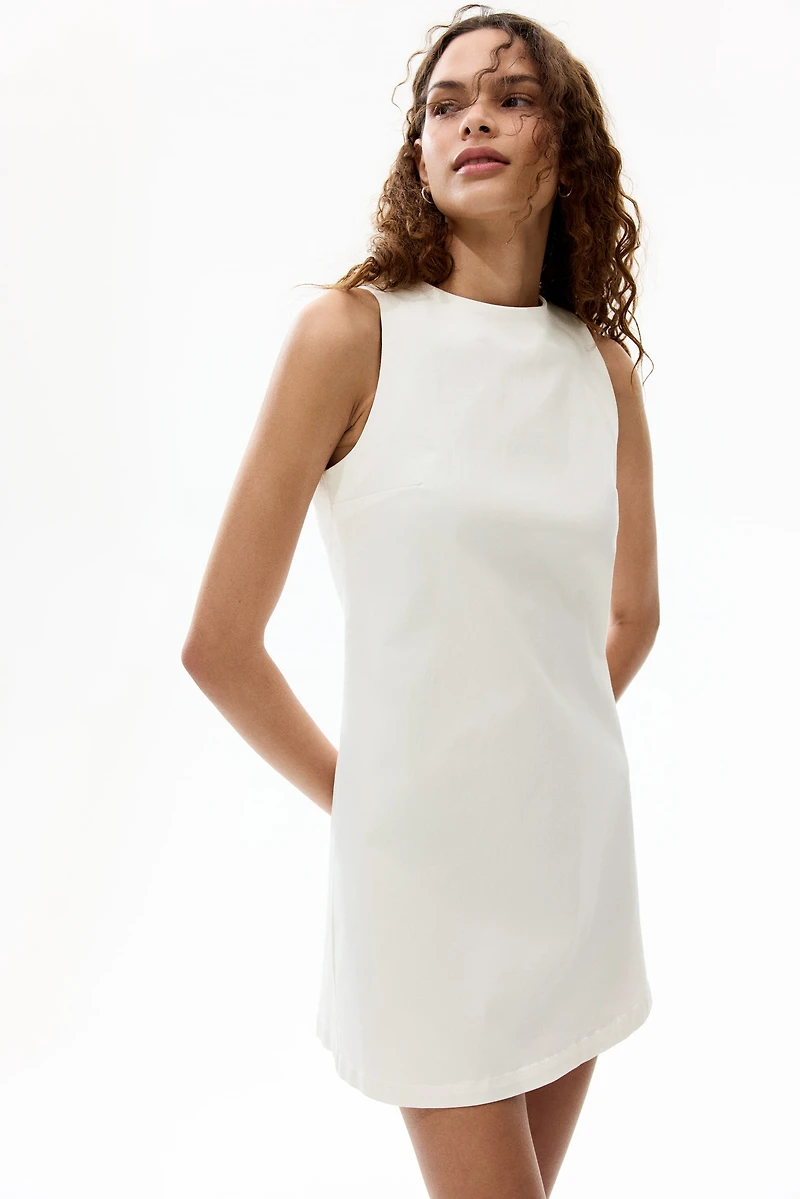 Open-Back Twill Dress