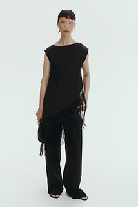 Linen-Blend Dress Pants