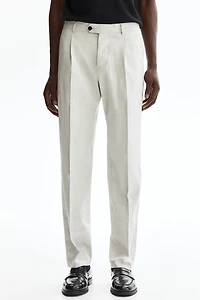 Regular-Fit Linen-Blend Suit Pants
