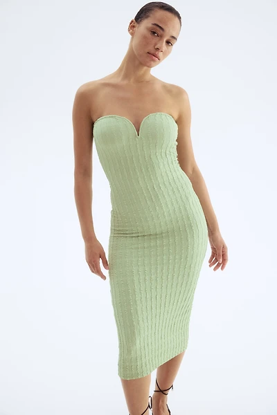 Textured Jersey Bandeau Dress