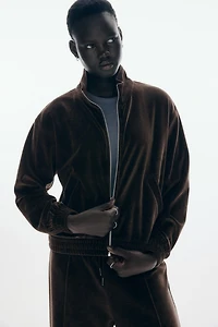 Veste à fermeture éclair en velours