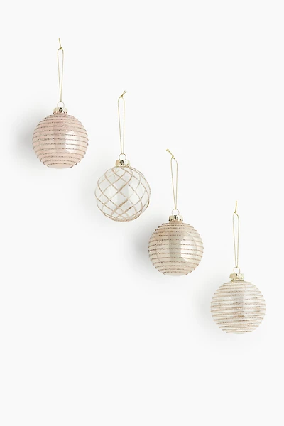 Lot de 4 boules en verre à motif