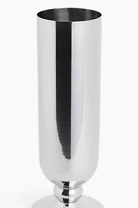 Large Footed Stainless Steel Vase