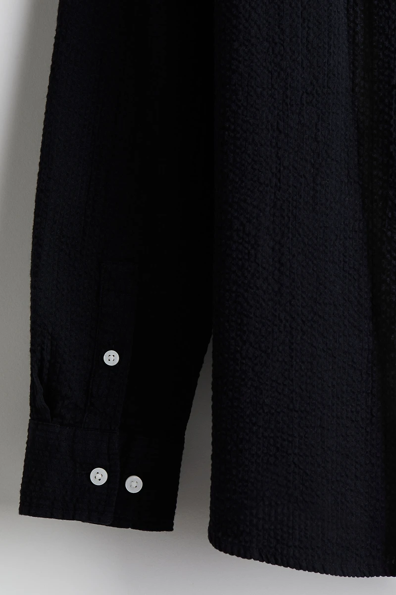 Loose-Fit Seersucker Shirt