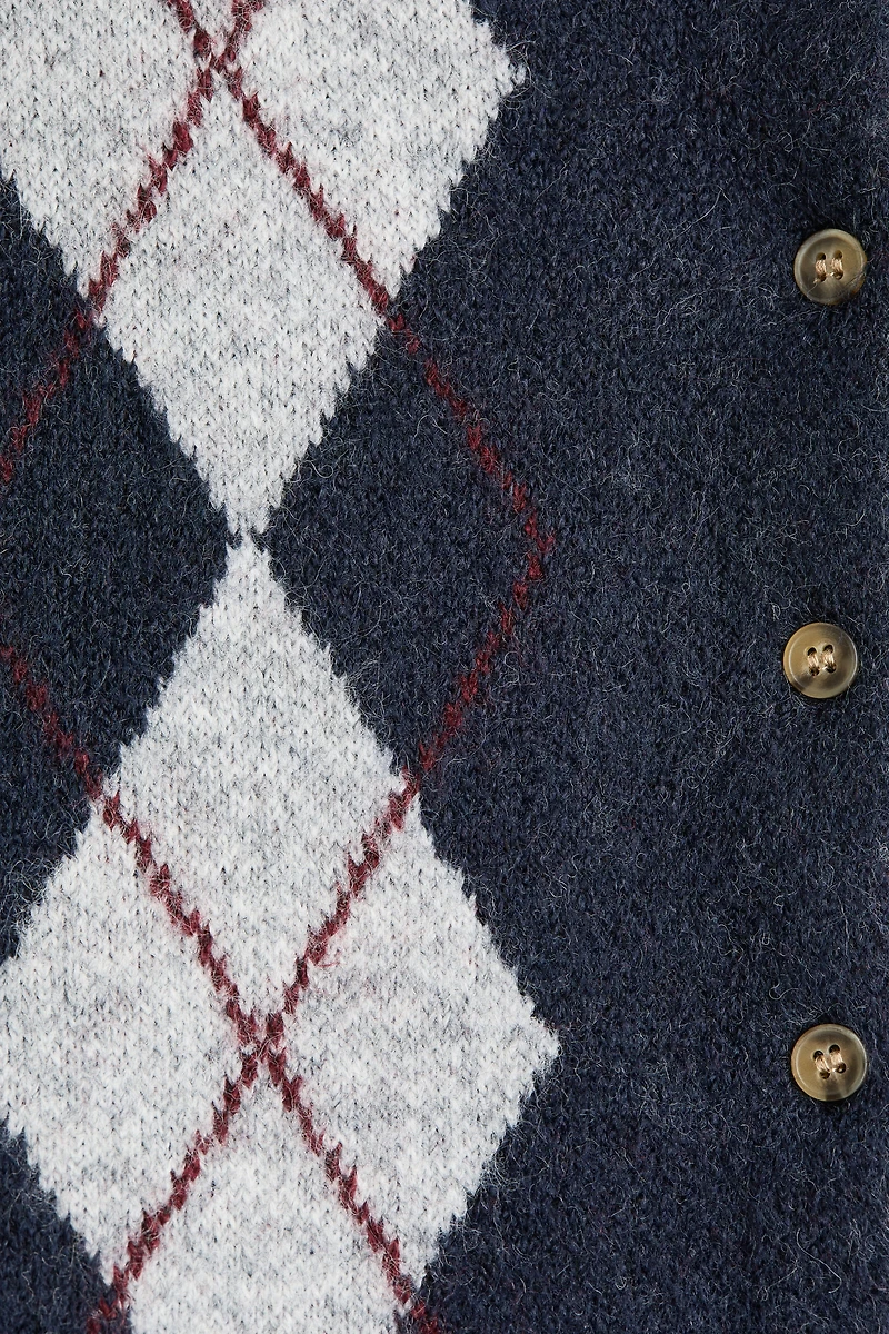 Jacquard-Knit Cardigan