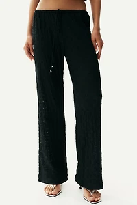 Lace-Look Drawstring Pants