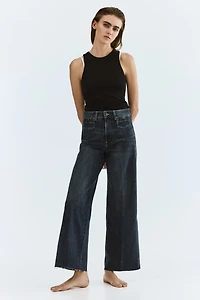 Wide High Waist Ankle Jeans