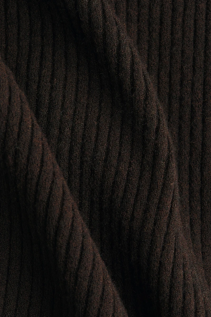 MAMA Rib-Knit Cardigan with Collar