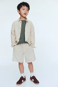 Short à cordon en lin mélangé