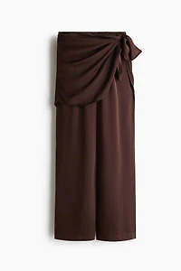 Scarf-Detail Chiffon Pants