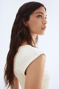 Draped Cap-Sleeved Top