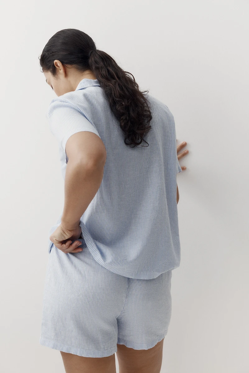 Pyjama en lin mélangé