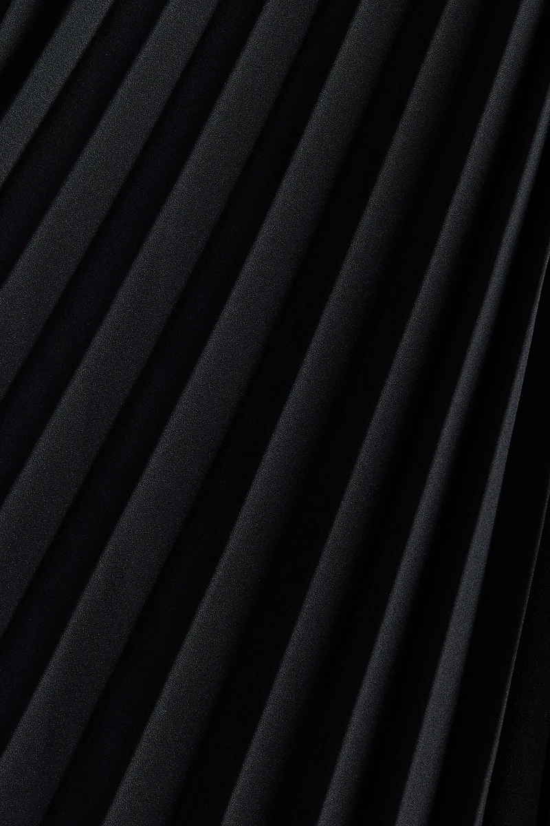 Pleated-Sleeve Dress