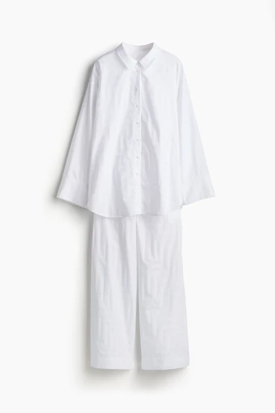 Jacquard-Weave Cotton Pajamas