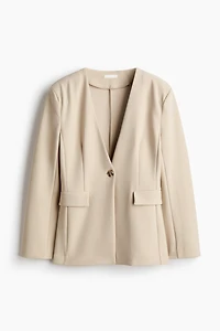 Blazer sans col en jersey