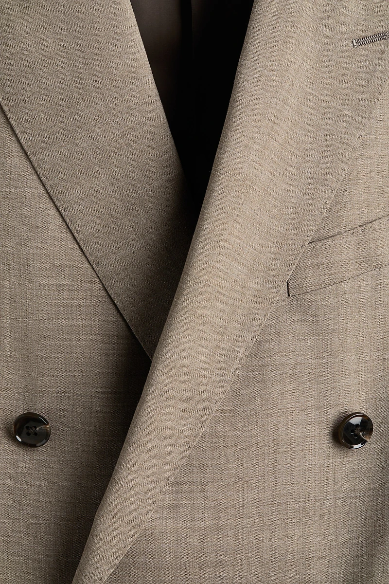 Regular Fit Wool-blend double-breasted jacket