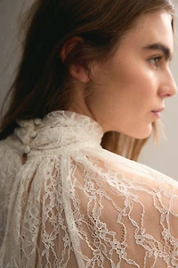 Blouse grande taille en dentelle